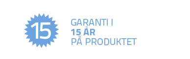 garanti i 15 år på produktet